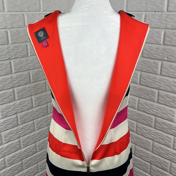 VINCE CAMUTO Stripe Sheath Dress Rhinestones Sz 10 - Picture 9 of 15